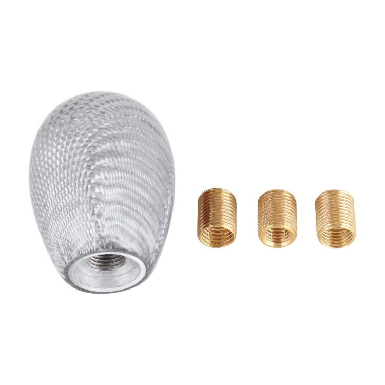 Car Carbon Fiber Pattern Gear Shift Knob Short Style Duck Egg Type Automatic Gear Head