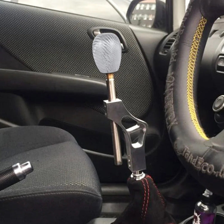 Car Carbon Fiber Pattern Gear Shift Knob Short Style Duck Egg Type Automatic Gear Head