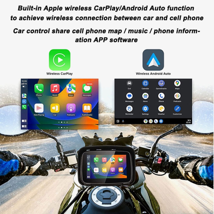 P502M Motorcycles Portable Waterproof 5 inch Wireless Carplay GPS Navigator, P502M