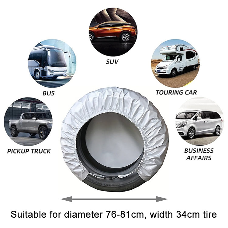 4pcs / Set Car Tire 420D Oxford Cloth Protective Cover, Diameter: 76-81cm, Width: 34cm, 76-81cm