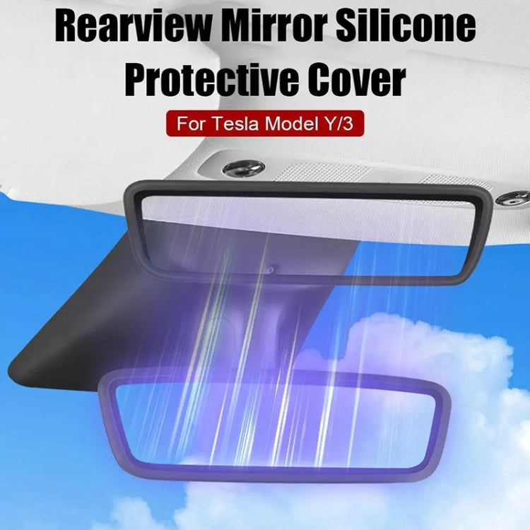 For Tesla Model 3 / Y Car Interior Rearview Mirror Silicone Protective Cover