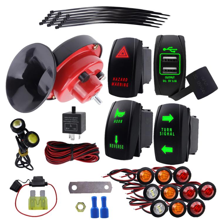 ATV UTV SXS Turn Signal Street Legal Blinker Kit Horn Wiring Harness Kit, CP-5220