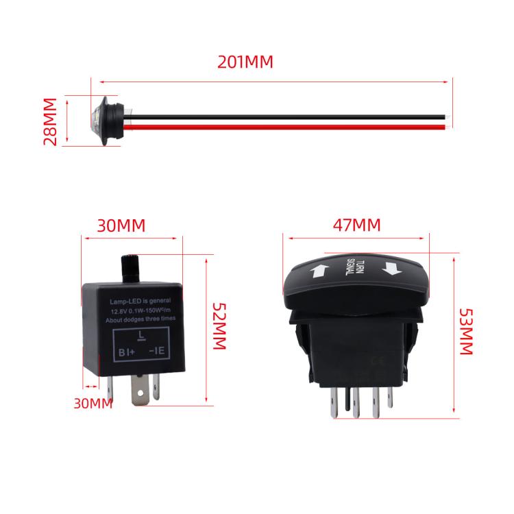 ATV UTV SXS Turn Signal Street Legal Blinker Kit Horn Wiring Harness Kit, CP-5220