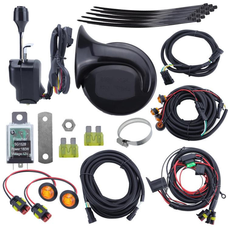 CP-5221 UTV Turn Signal Kit with Horn, Plug and Play Street Legal with Column Turn Switch and 105, Amber LED Blinker Kit, CP-5221