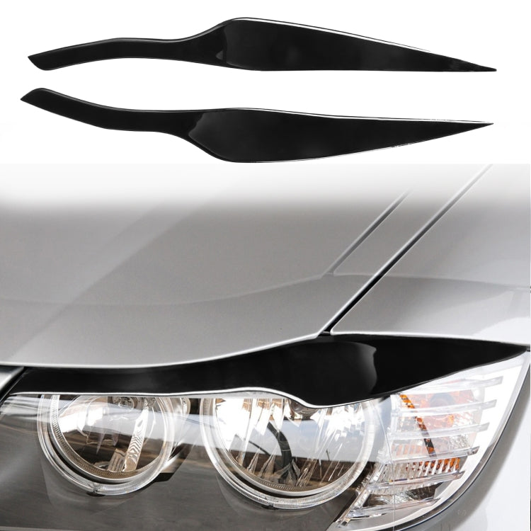 Pair Car Lamp Eyebrow Soft Decorative Sticker for BMW 3 Series E90 2005-2012, For BMW 3 Series E90 2005-2012