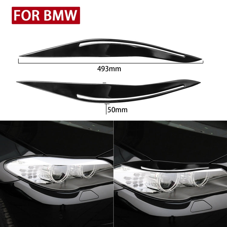 Pair Car Lamp Eyebrow Soft Decorative Sticker for BMW 5 Series F10 2010-2013, with Hole, For BMW 5 Series F10 2010-2013, with Hole