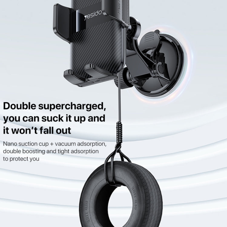 Yesido C175 Mini Suction Cup Type Mechanical Phone Clip Car Holder, C175