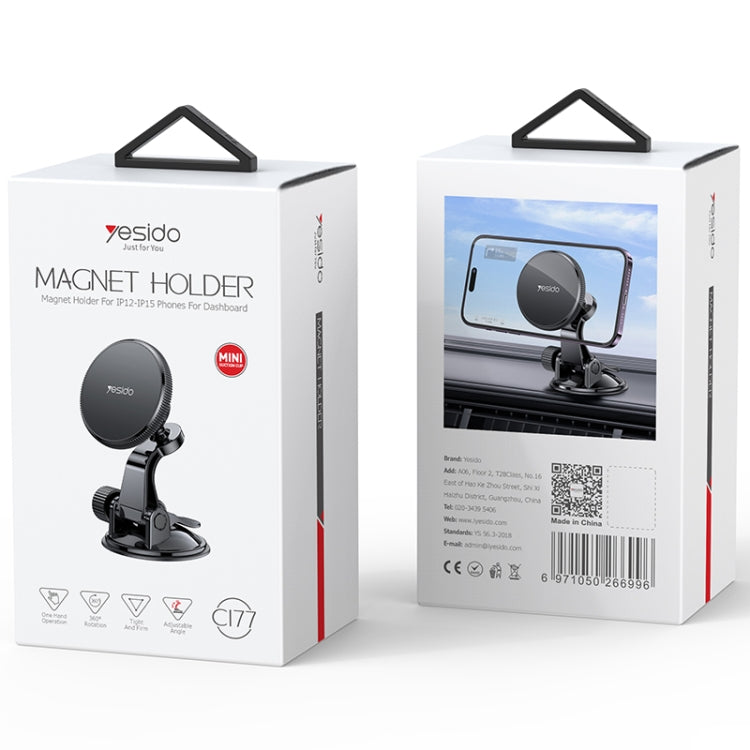 Yesido C177 Mini Suction Cup Type Magsafe Magnetic Car Holder, C177