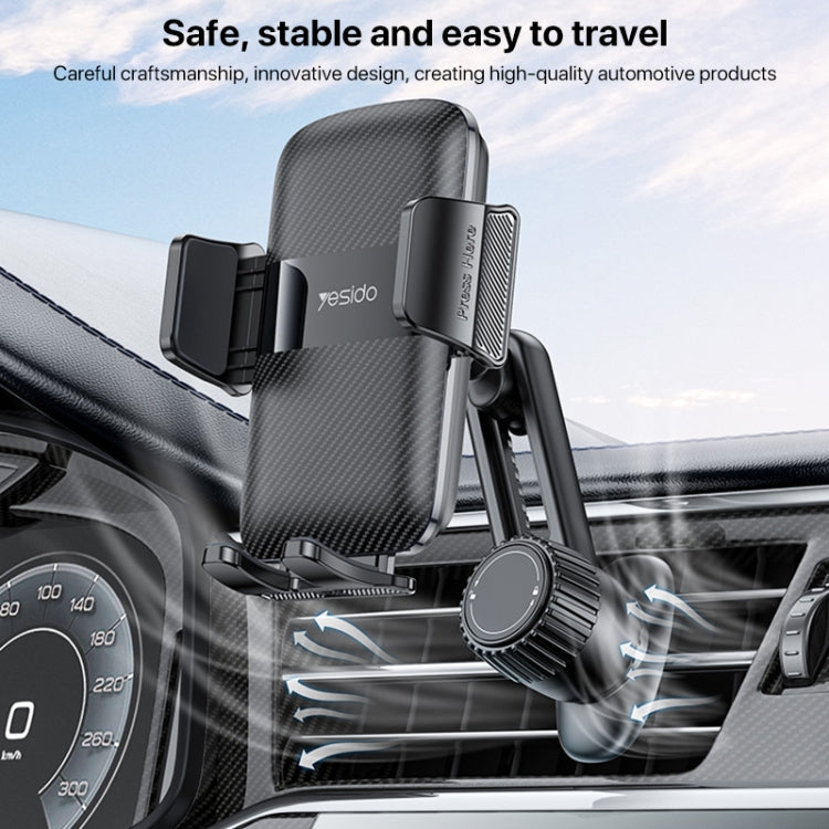 Yesido C242 Adjustable Car Air Vent Mechanical Phone Clip Holder, C242