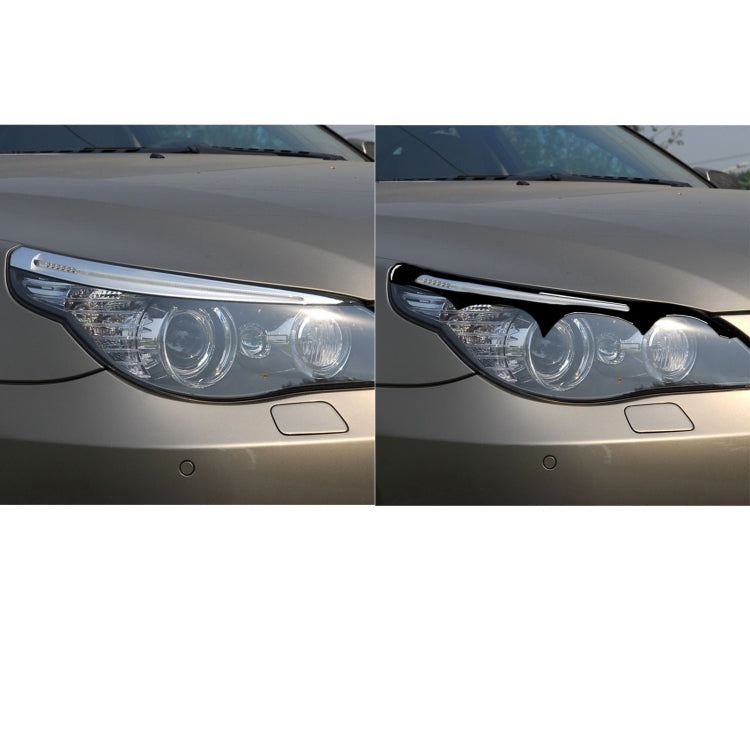 Pair Car Lamp Eyebrow Soft Decorative Sticker for BMW E60 5 Series 2004-2010, For BMW E60 5 Series 2004-2010