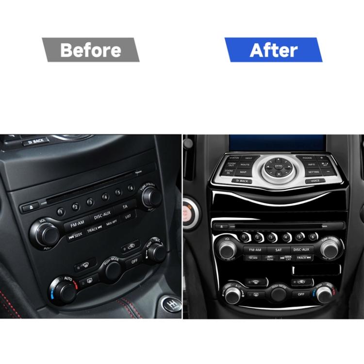 For Nissan 370Z Z34 2009- 5 in 1 Car AC Adjustment Panel Decorative Sticker, Left and Right Drive Universal, 5 in 1 AC Adjustment Panel