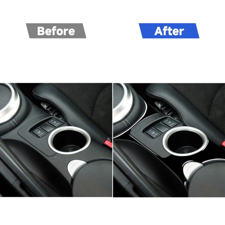 For Nissan 370Z Z34 2009- Car Water Cup Holder Panel Decorative Sticker, Left and Right Drive Universal, Water Cup Holder Panel