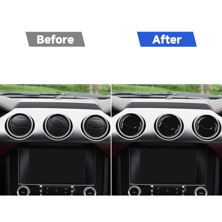 For Ford Mustang 2015-2020 9 in 1 Car Air Outlet Decorative Sticker, Left and Right Drive Universal, Air Outlet