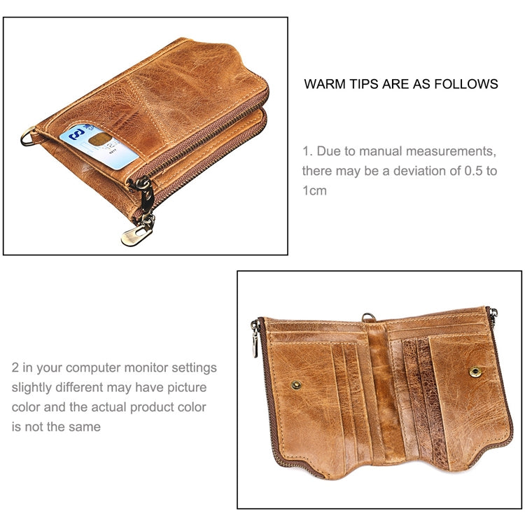 3533 Long Crazy Horse Texture Cowhide Leather Folding Anti-magnetic RFID Wallet Clutch Bag for Men, with Card Slots, 3533 Yellowish-brown, 3533 Black, 3533 Coffee, 3533 Blue, 3533 Red