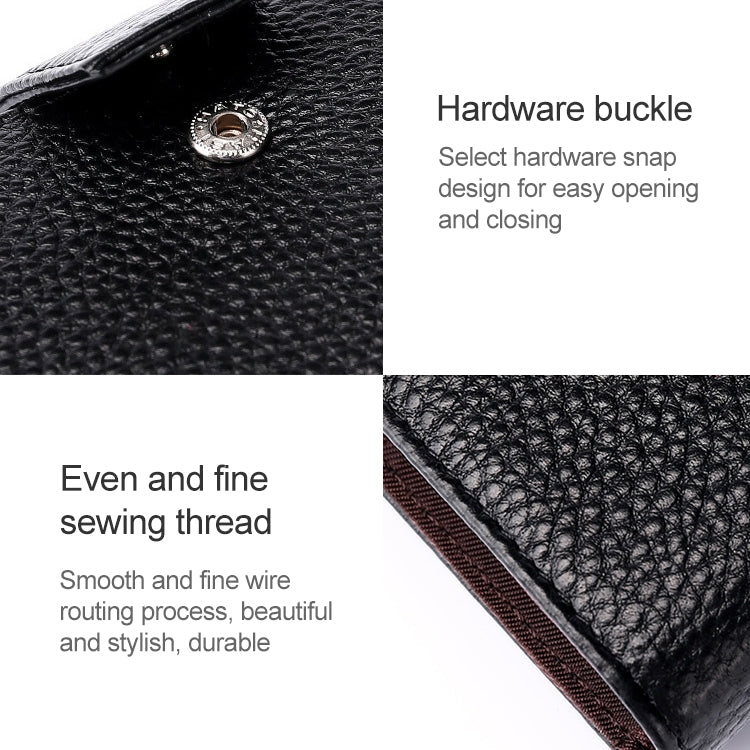 KB188 Horizontal Cowhide Leather Organ Shape Multiple Card Slots Anti-magnetic RFID Wallet for Ladies, with Transparent Window, KB188 Sapphire Blue, KB188 Black, KB188 Coffee, KB188 Purple, KB188 Rose Red