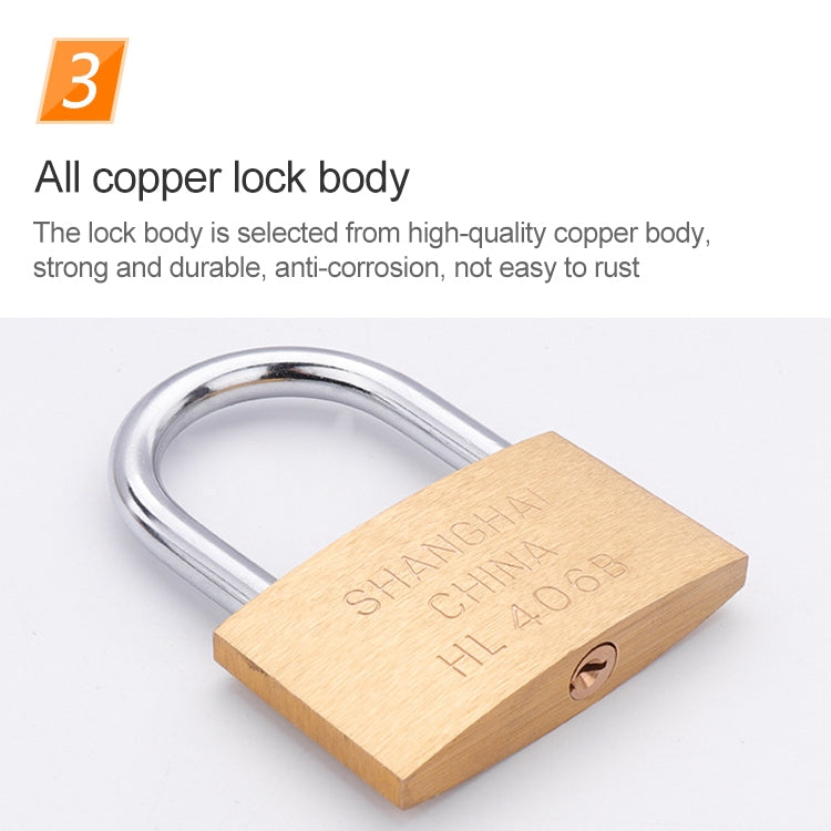 Copper Padlock Small Lock, Style: Short Lock Beam, 30mm Open, Short, 30mm Open