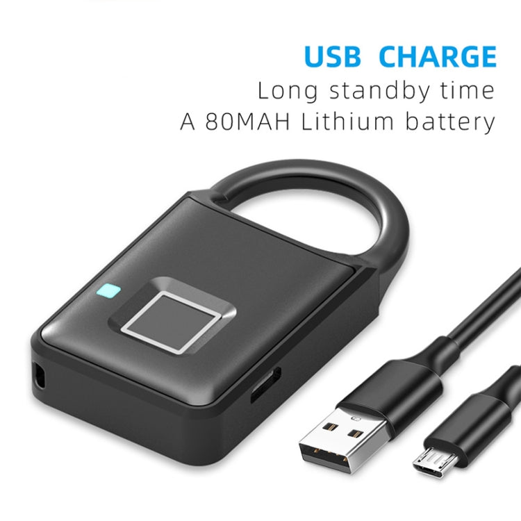 P5 3.7V Micro USB Charging Semiconductor Fingerprint Sensing Small Padlock, P5