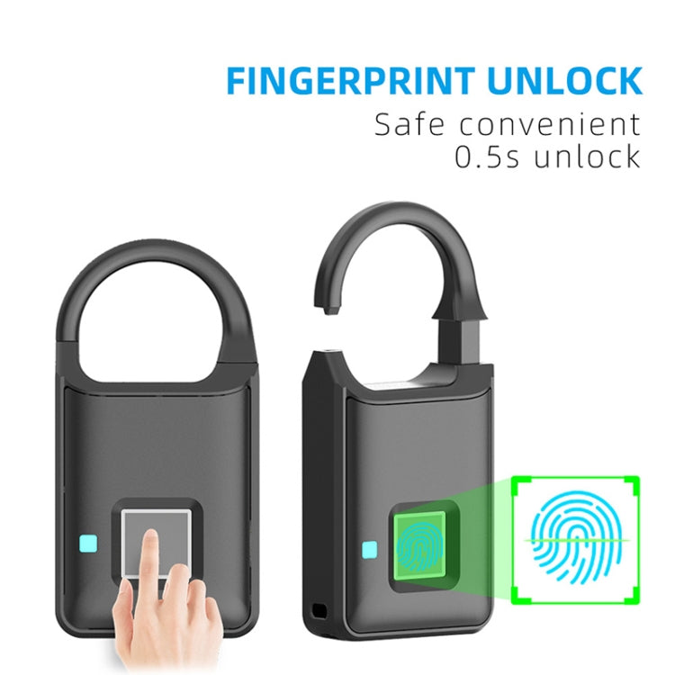 P5 3.7V Micro USB Charging Semiconductor Fingerprint Sensing Small Padlock, P5