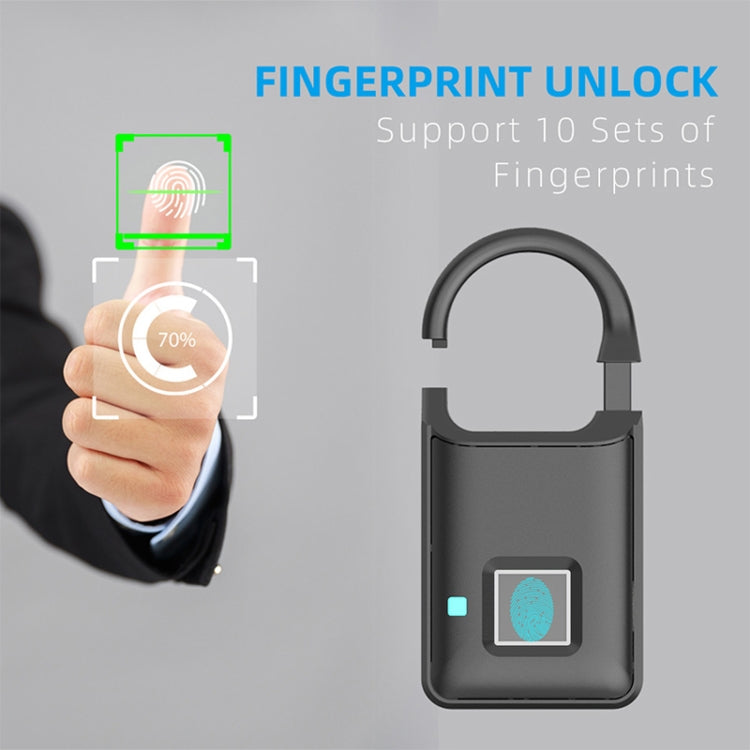 P5 3.7V Micro USB Charging Semiconductor Fingerprint Sensing Small Padlock, P5