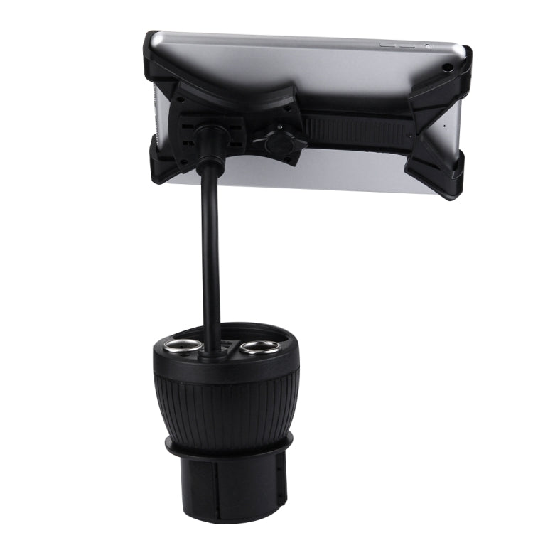 Olesson 2 in 1 Car Charger Cup Holder PowerCup Phone / Tablet Holder + 2.1A / 1A Dual-USB Ports Car Cigarette Lighter Socket Car Charger, 1629