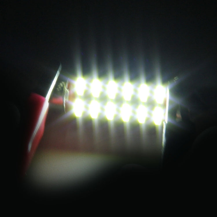 2 PCS DC 12V 2W 41MM 4014 Bicuspid Port No Decoding Car Dome Lamp LED Reading Light with 10 LED Lights, 41MM