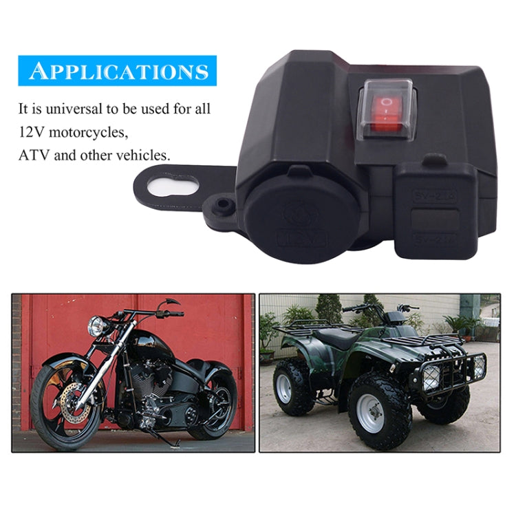 WUPP Multi-function WUPP 4 Motorcycle USB Charger Cigarette Lighter, with Blue Light, ZH-614A1