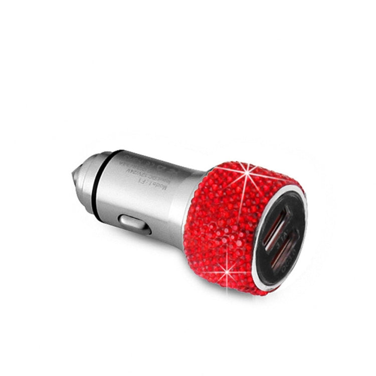 Car Diamond Aluminium Alloy QC3.0 Dual USB Quick Charger, QC3.0