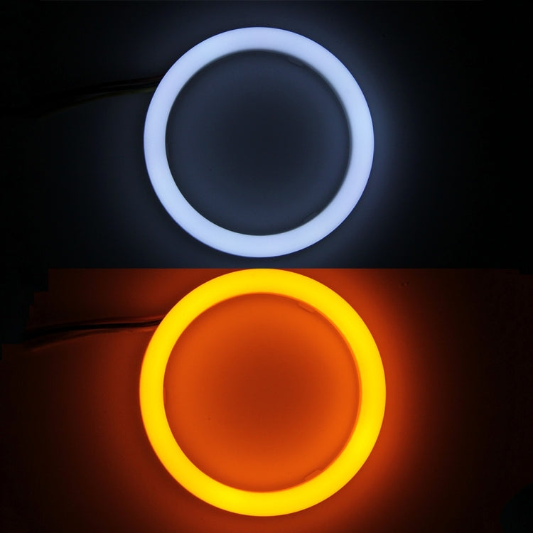 2 PCS 2.5inch 3W White Light + Yellow Light Car Angel Eyes Light, DC 12V Cable Length: 50cm, 2.5inch