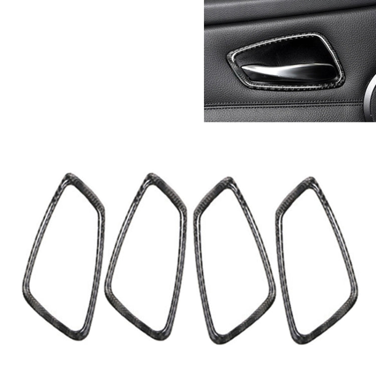 4 PCS Car Door Inner Handle Solid Color Carbon Fiber Decorative Sticker for BMW E90 / E92 / E93 2005-2012, Solid Color Carbon Fiber Decorative
