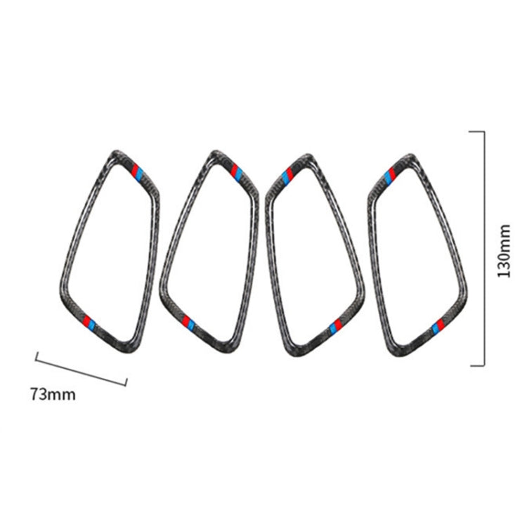 4 PCS Car Door Inner Handle Three Colors Carbon Fiber Decorative Sticker for BMW E90 / E92 / E93, Three Colors Carbon Fiber Decorative
