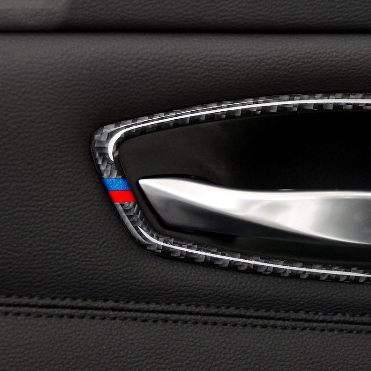 4 PCS Car Door Inner Handle Three Colors Carbon Fiber Decorative Sticker for BMW E90 / E92 / E93, Three Colors Carbon Fiber Decorative