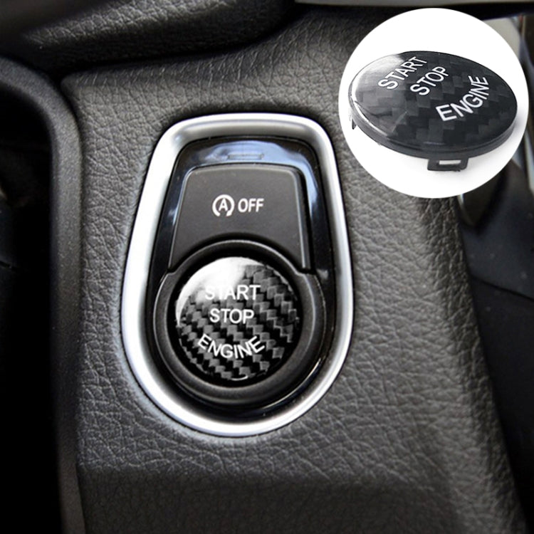 Car Carbon Fiber Engine Start Button Decoration Cover Trim for BMW E Chassis, For BMW E Chassis (Black), For BMW E Chassis(Red)