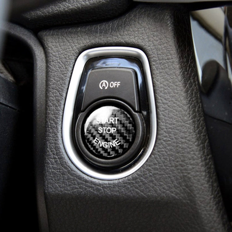 Car Carbon Fiber Engine Start Button Decoration Cover Trim for BMW E Chassis, For BMW E Chassis (Black), For BMW E Chassis(Red)