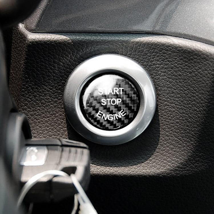 Car Carbon Fiber Engine Start Button Decoration Cover Trim for BMW E Chassis, For BMW E Chassis (Black), For BMW E Chassis(Red)