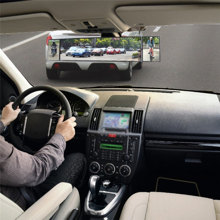 SHUNWEI Large Car Three-Fold Curve Surface Rear View Mirror Reverse Wide Angle Adjustable Angle Auxiliary Blind Area Retroreflector Reversing Wide-angle Lens, SD-2411