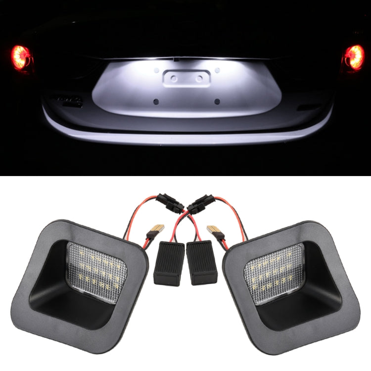 2 PCS DC12V / 2W / 6000K / 120LM Car LED License Plate Light 18LEDs SMD-3528 Lamps for Dodge, White Light, For Dodge