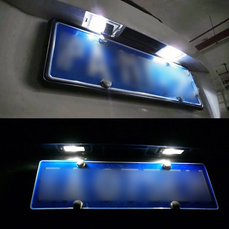 2 PCS DC12V / 2W / 6000K / 120LM Car LED License Plate Light 18LEDs SMD-3528 Lamps for Dodge, White Light, For Dodge