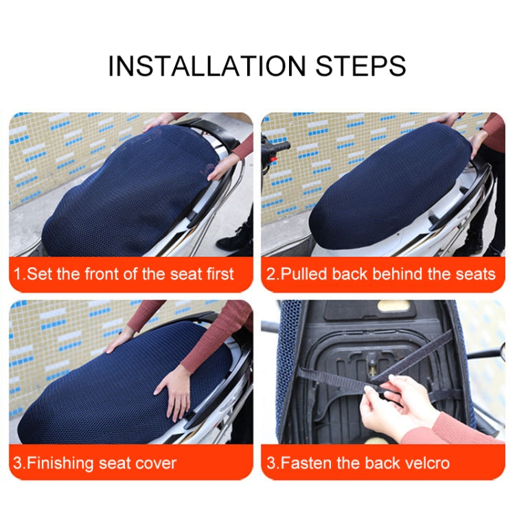 Waterproof Motorcycle Sun Protection Heat Insulation Seat Cover Prevent Bask In Seat Scooter Cushion Protect, Size: L, Length: 70-77cm; Width: 40-50cm, Size: L (Blue), Size: L (Black Red), Size: L (Black Blue), Size: L (Black)