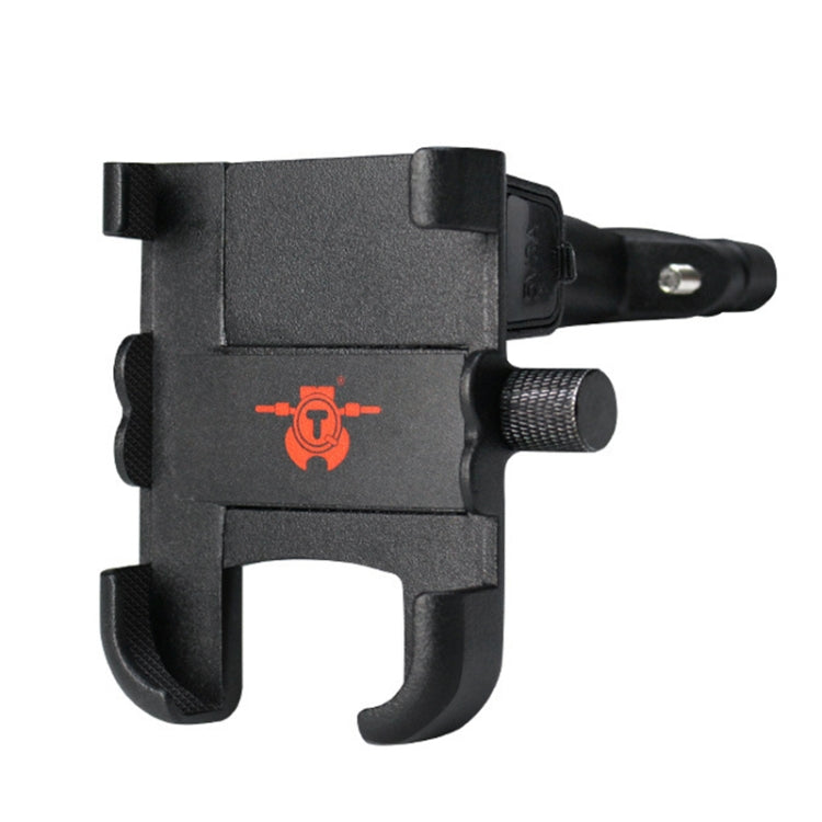 Portable Motorcycle Aluminum Alloy USB Charger Mobile Phone Holder, Handlebars Version