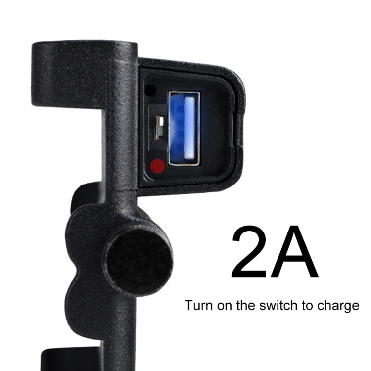 Portable Motorcycle Aluminum Alloy USB Charger Mobile Phone Holder, Handlebars Version