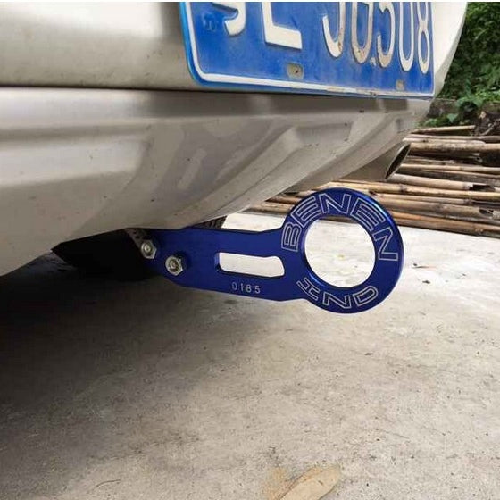 Benen Aluminum Alloy Rear Tow Towing Hook Trailer Ring for Universal Car Auto with Two Screw Holes, Red, Silver, Blue, Black, Gold, Purple