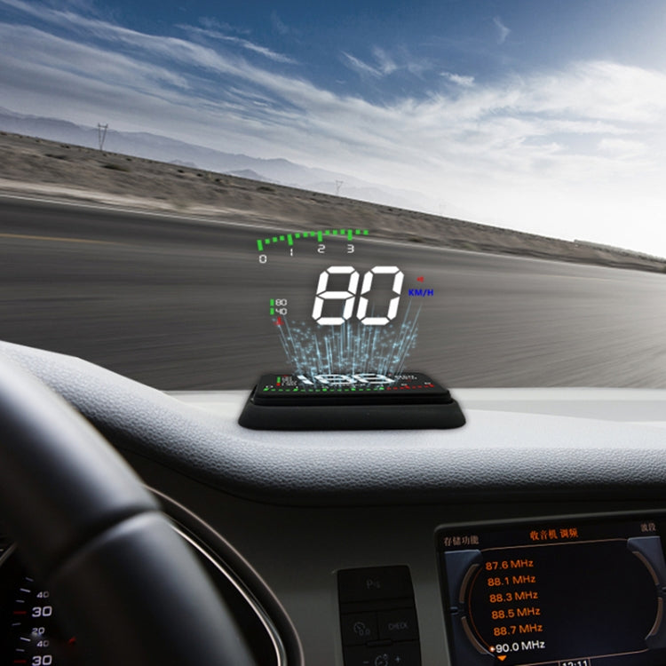 A900 OBD2 3.5 inch Vehicle-mounted Head Up Display Security System, Support Car Speed / Engine Revolving Speed Display / Water Temperature / Voltage / Driving Mileage, A900