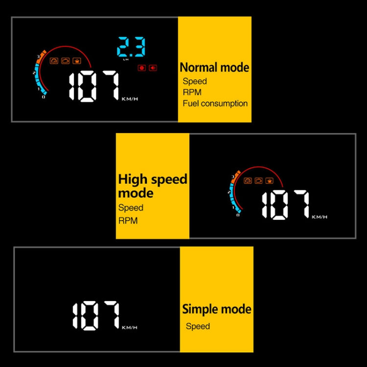 D2500 OBD2+GPS 4 inch Vehicle-mounted Head Up Display Security System, Support Car Speed / Engine Revolving Speed Display / Water Temperature / Battery Voltage / Running Speed & Direction & Distance, D2500