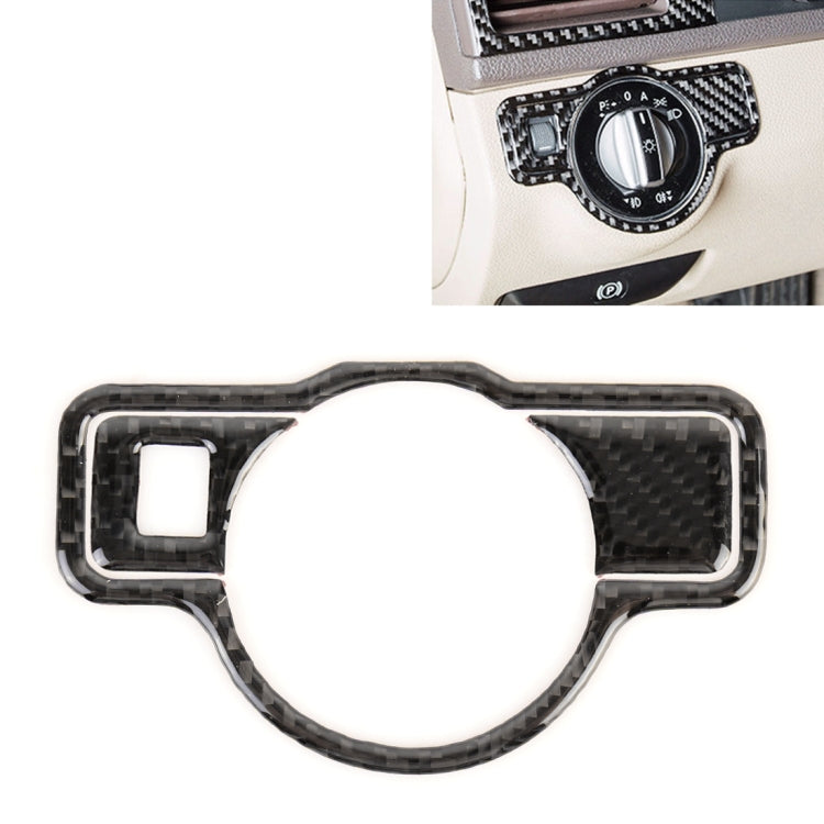 3 PCS Car Headlight Switch Panel Carbon Fiber Decorative Sticker for Mercedes-Benz W204 2007-2013, Headlight Switch Panel
