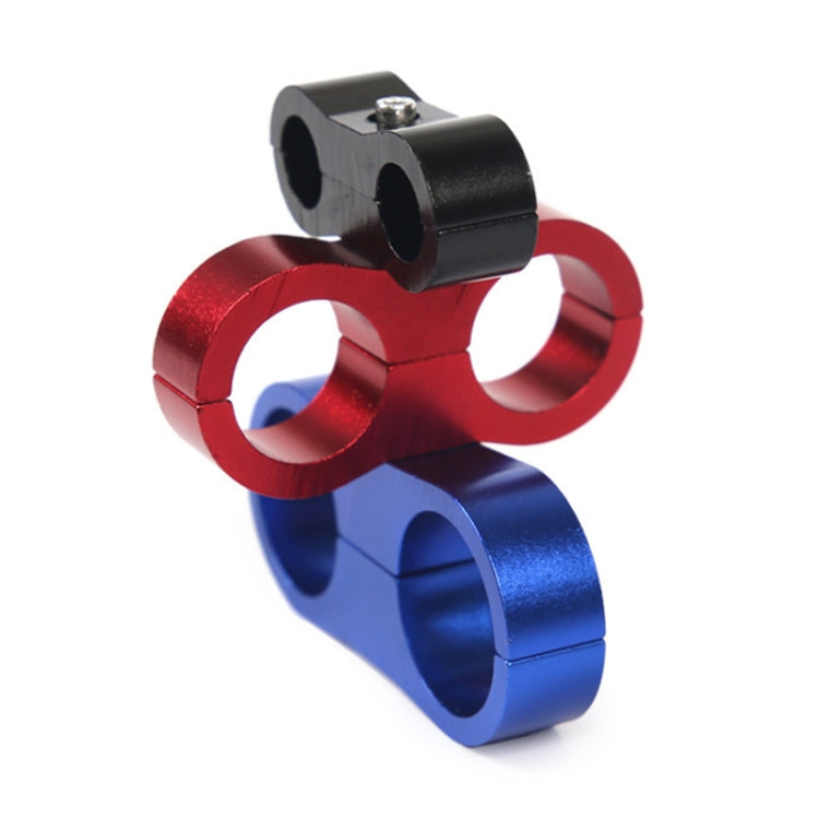 AN8 Automotive 2-hole High Pressure Tubing Fixing Clip Car Tubing Clamp Aluminum Alloy Clip Tubing Separator, Random Color Delivery, AN8