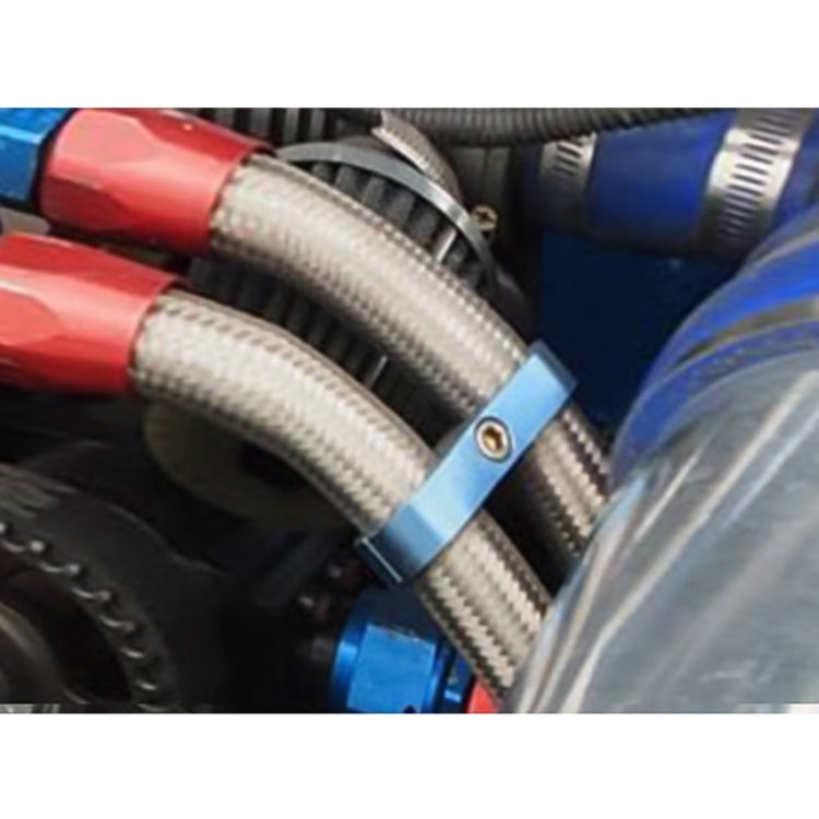 AN8 Automotive 2-hole High Pressure Tubing Fixing Clip Car Tubing Clamp Aluminum Alloy Clip Tubing Separator, Random Color Delivery, AN8