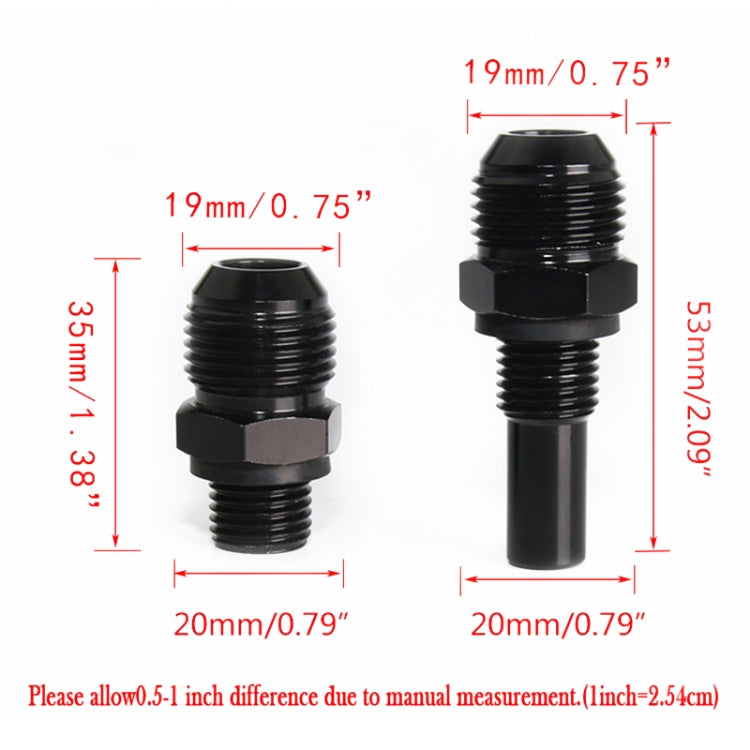 2 PCS Car Transmission Oil Cooler Adapters  AN8-1/4NPS Threaded Joints, AN8-1/4NPS