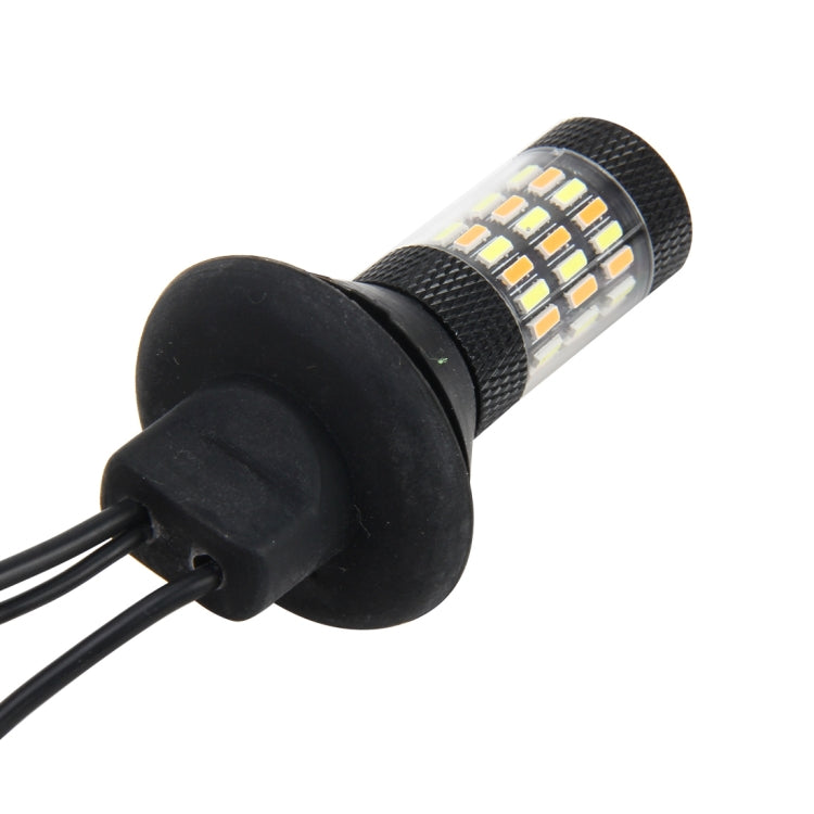 2 PCS 3156 5W 450LM 60LEDs DC 12V SMD-4014 Car Auto Brake Light Turn Signal Lights Car Source Set(White Light+Yellow Light), Cable Length: 40cm, 3156