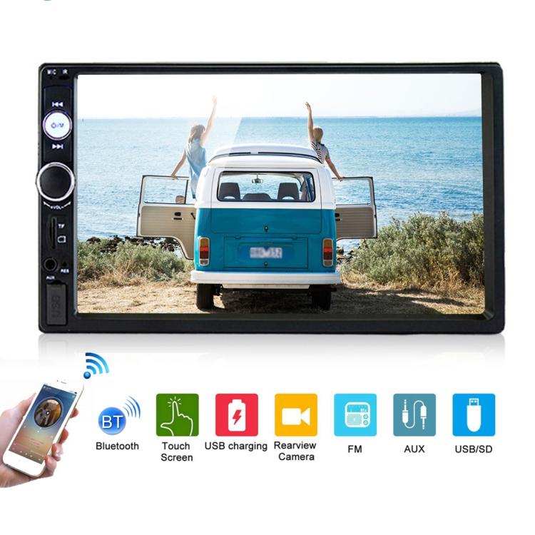 7010B HD 2 Din 7 inch Car Bluetooth Radio Receiver MP5 Player, Support FM & USB & TF Card