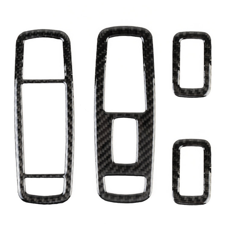4 PCS Car Window Lift Switch Panel Carbon Fiber Decorative Sticker for Jeep Grand Cherokee, Window Lift Switch